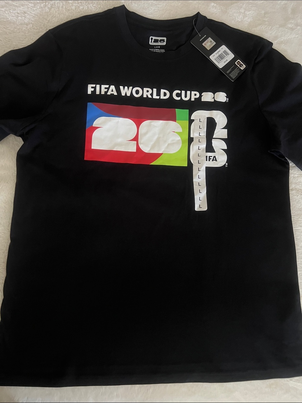 NWT UNISEX FIFA World Cup 2026 Black Graphic Jersey Tee SIZE L